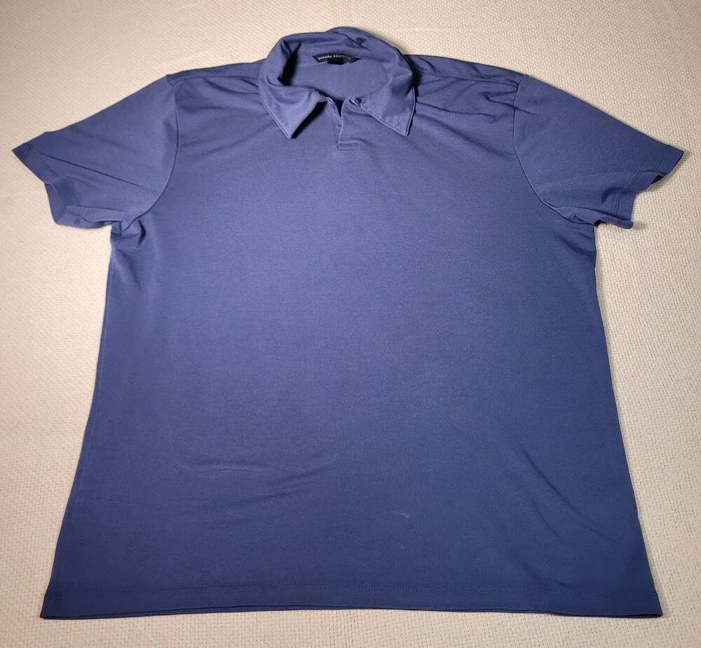 Banana Republic Polo Shirt Mens Large Blue Short Sleeve Soft Stretch Casual Top